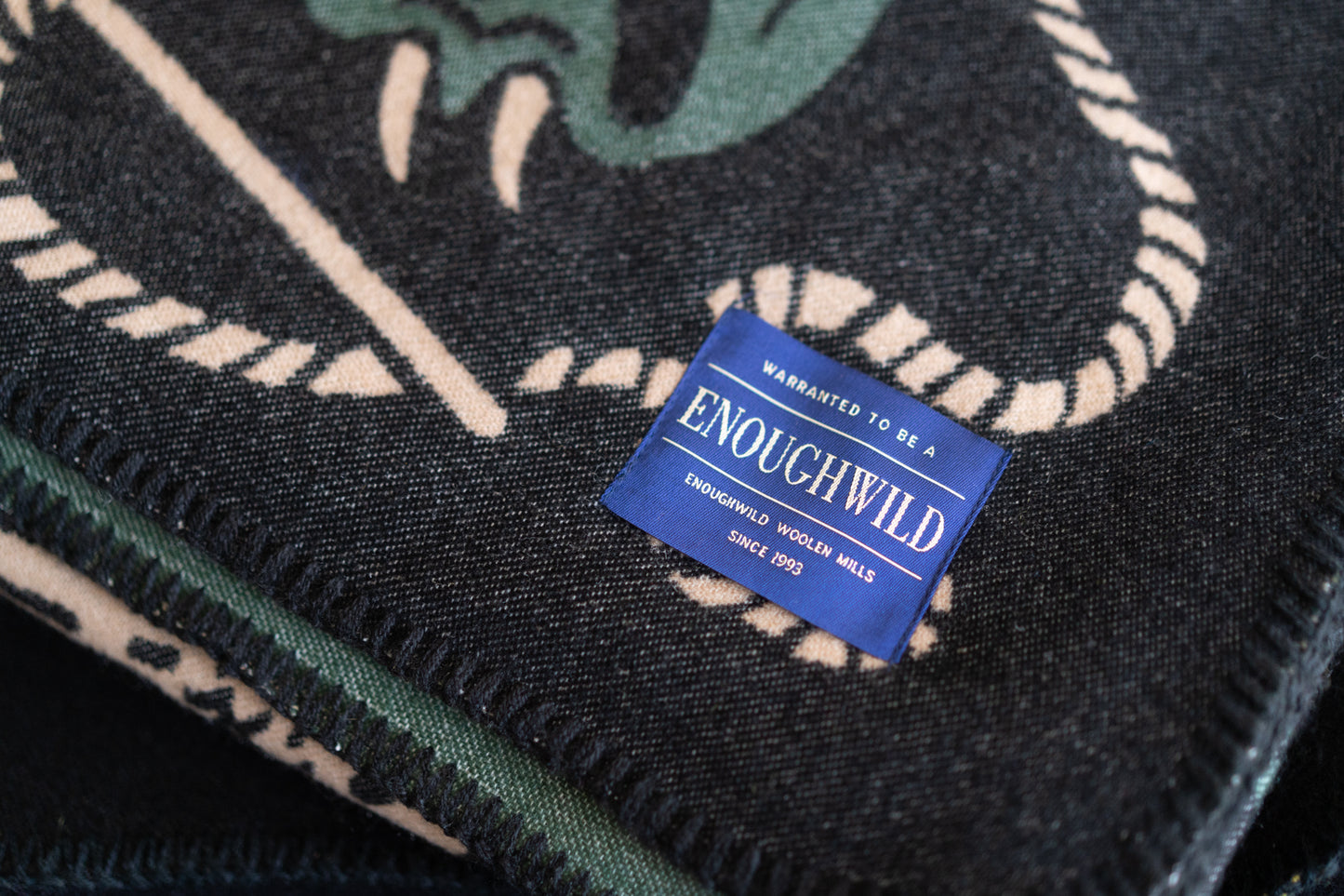 ENOUGHWILD WOOL BLEND TRAVELLING  BLANKET ARTIST DESIGN